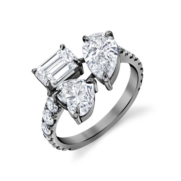 DIAMOND PETITE TRIPLE THREAT RING, PAVE BAND