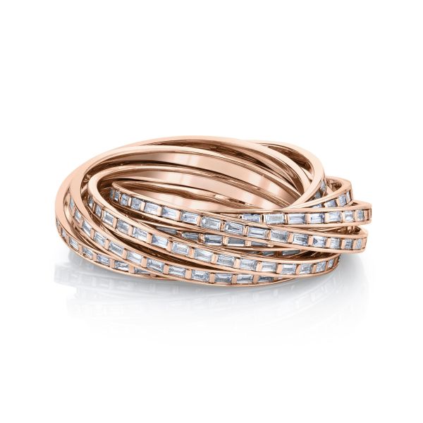 DIAMOND BAGUETTE ROLLING ORBIT RING