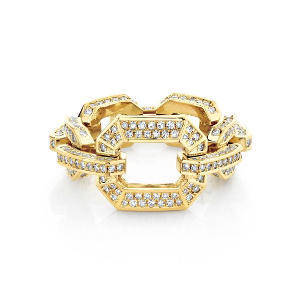 DIAMOND PAVE GRADUAL DECO LINK RING
