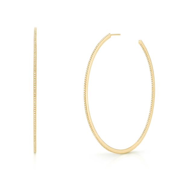 DIAMOND PAVE XL HOOPS
