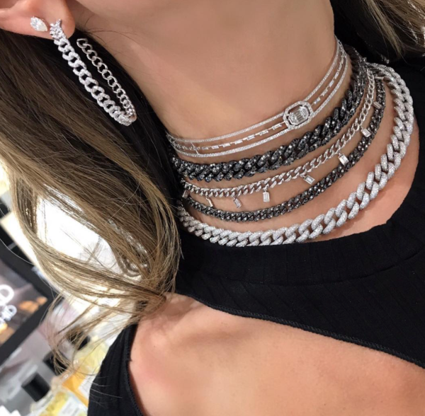 DIAMOND TWINKLE MINI PAVE LINK NECKLACE