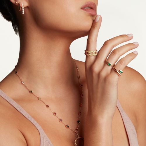 RECTANGLE EMERALD BABY LINK RING