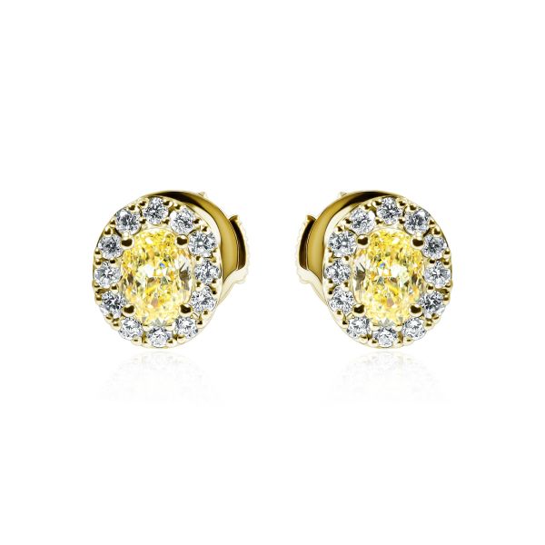 Yellow & White Diamond Earrings Sol