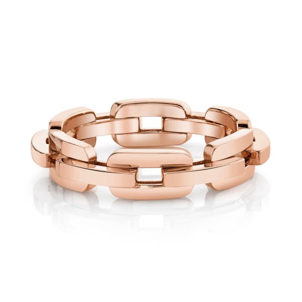 SOLID GOLD MINI DECO LINK RING