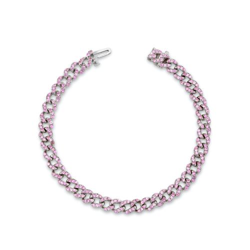 PINK SAPPHIRE PAVE MINI LINK BRACELET