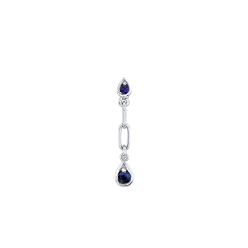 SINGLE BLUE SAPPHIRE DANGLE DROP STUD