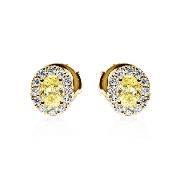 Yellow & White Diamond Earrings Sol