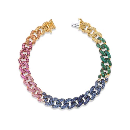 RAINBOW PAVE MEDIUM LINK BRACELET
