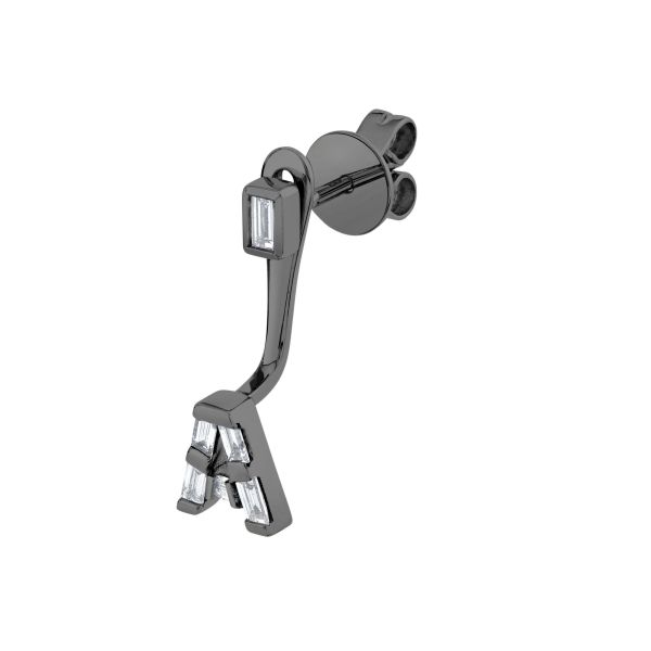 DIAMOND BAGUETTE SINGLE INITIAL EAR JACKET