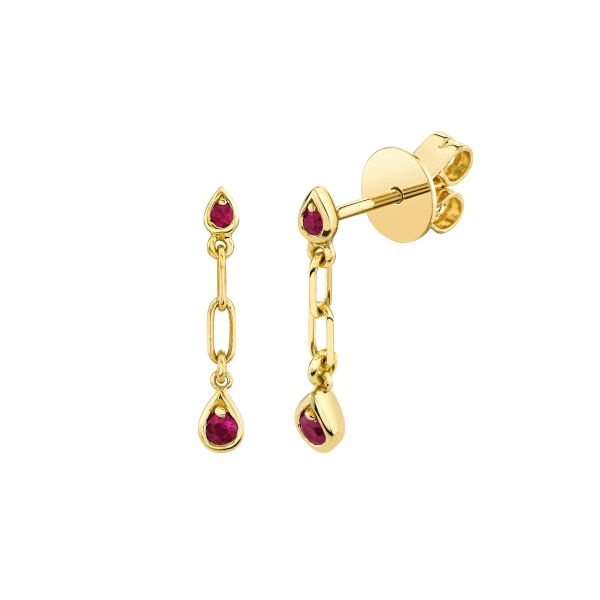 MINI ME RUBY DANGLE DROP STUDS