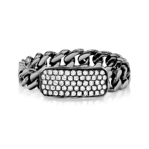 DIAMOND PAVE ID BABY LINK RING