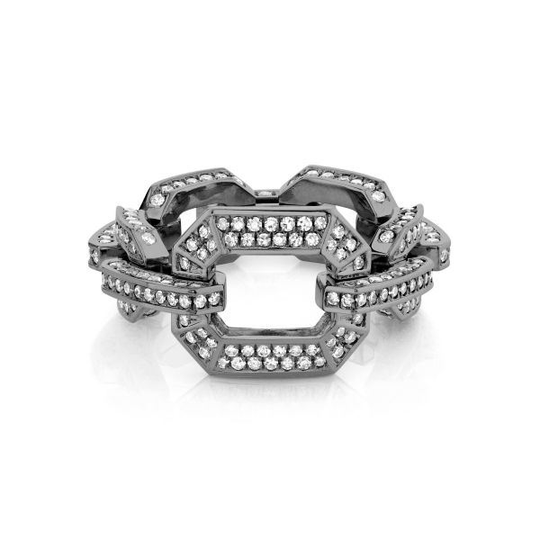DIAMOND PAVE GRADUAL DECO LINK RING