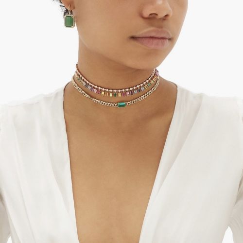 EMERALD PENDANT LINK NECKLACE