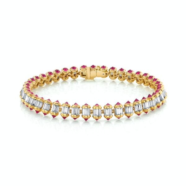 DIAMOND & RUBY RIPPLE BRACELET