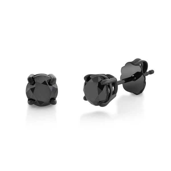 BLACK DIAMOND ROUND STUDS