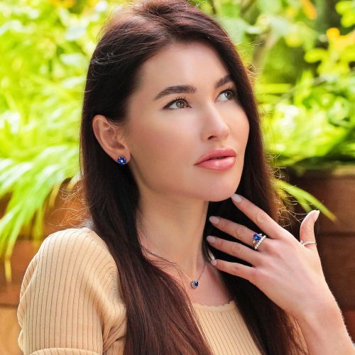 Sapphire & Diamond Earrings Flora