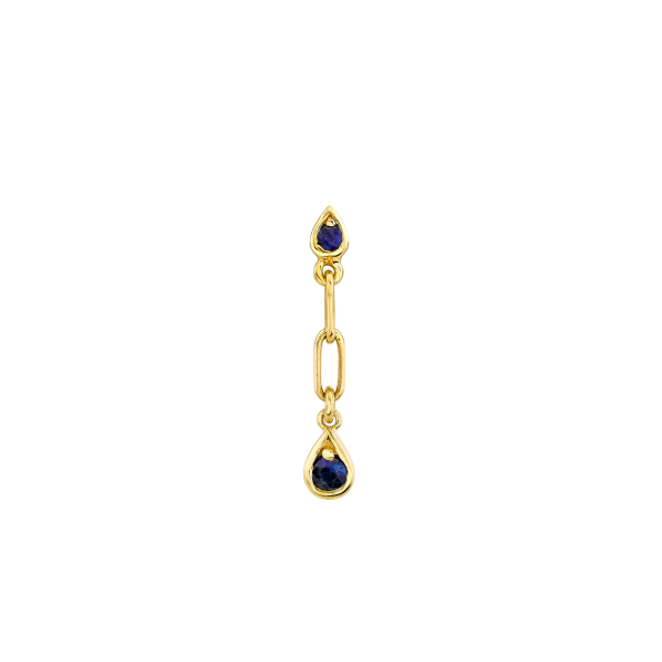 SINGLE BLUE SAPPHIRE DANGLE DROP STUD