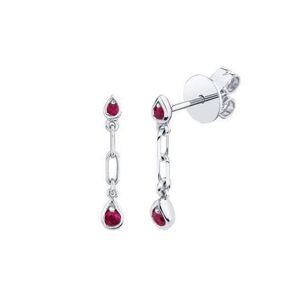 MINI ME RUBY DANGLE DROP STUDS