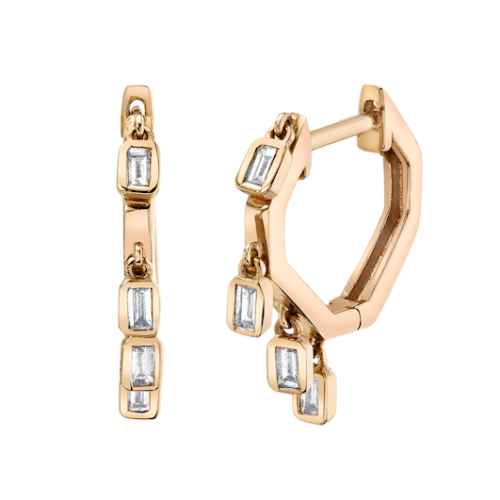 DIAMOND MINI BAGUETTE DROP HUGGIES