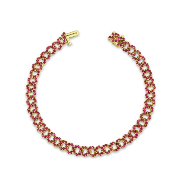 RUBY PAVE MINI LINK BRACELET