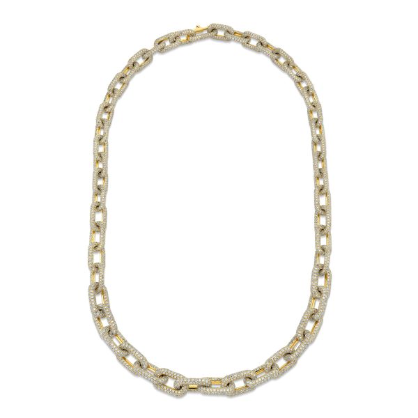 DIAMOND PAVE CABLE LINK NECKLACE