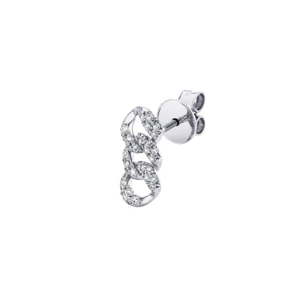 SINGLE DIAMOND PAVE LINK STUD