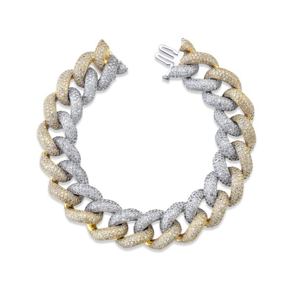TWO-TONE JUMBO PAVE LINK BRACELET