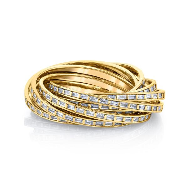 DIAMOND BAGUETTE ROLLING ORBIT RING