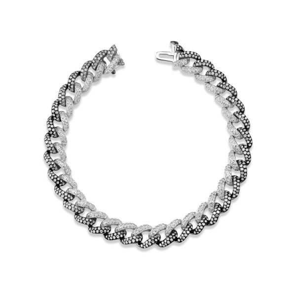 DIAMOND TWO-TONE MEDIUM PAVE LINK BRACELET