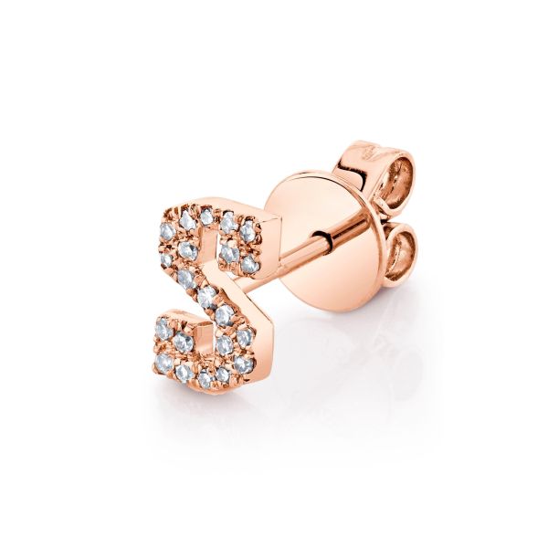 DIAMOND SINGLE PAVE INITIAL STUD