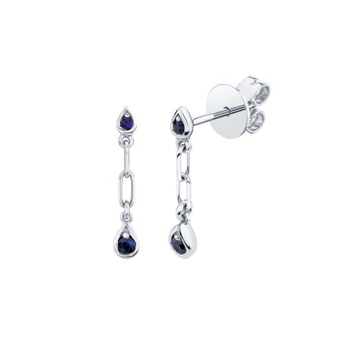 MINI ME BLUE SAPPHIRE DANGLE DROP STUDS