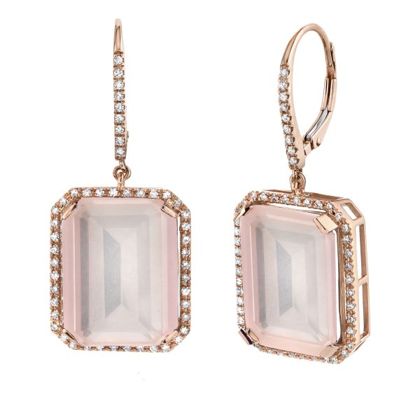 READY TO SHIP LIGHT PINK CRYSTAL PORTRAIT EARRINGS