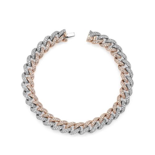 DIAMOND TWO-TONE MEDIUM PAVE LINK BRACELET