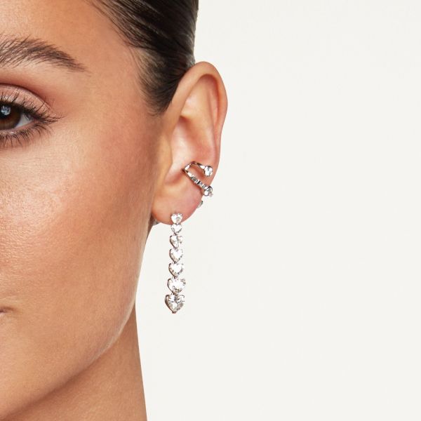 READY TO SHIP DIAMOND 7 HEART DROP EARRINGS