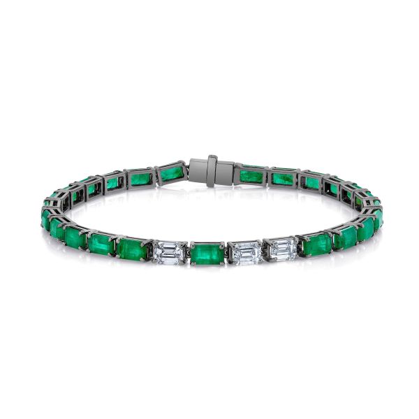 EMERALD AND DIAMOND TENNIS BRACELET