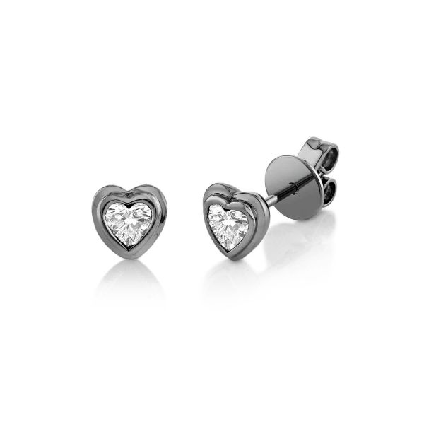 MINI ME DIAMOND BEZEL HEART STUDS