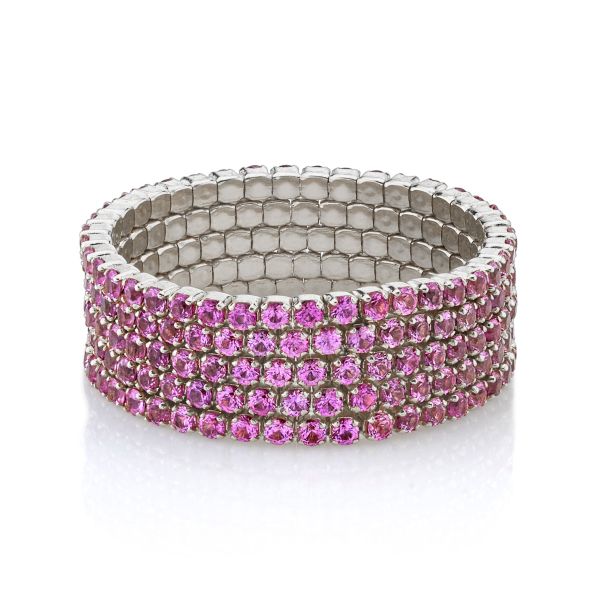 PINK SAPPHIRE 5 THREAD STACK RING