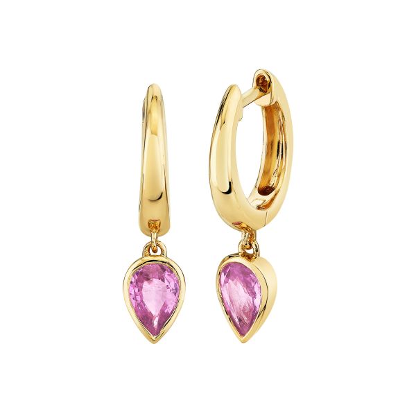 PINK SAPPHIRE PEAR DROP HUGGIES