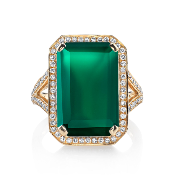 GREEN ONXY PORTRAIT GEMSTONE RING