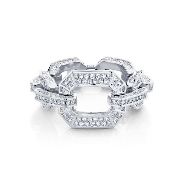 DIAMOND PAVE GRADUAL DECO LINK RING