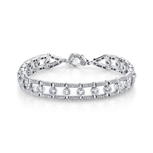 DIAMOND BEZEL RAIL LINK BRACELET