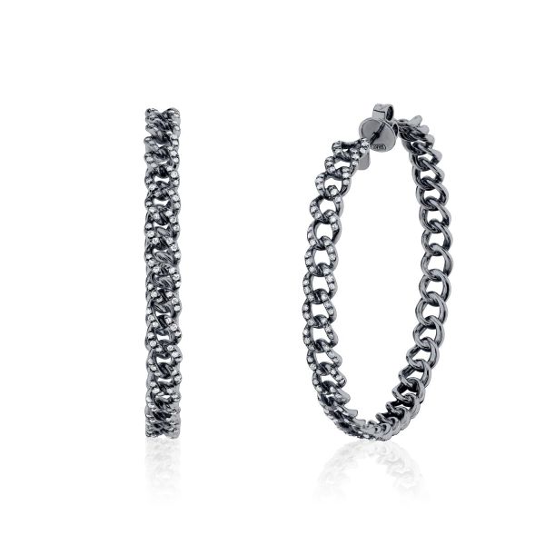 DIAMOND PAVE LINK HOOPS