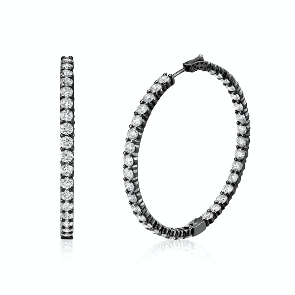 LARGE DIAMOND INSIDE OUT HOOPS