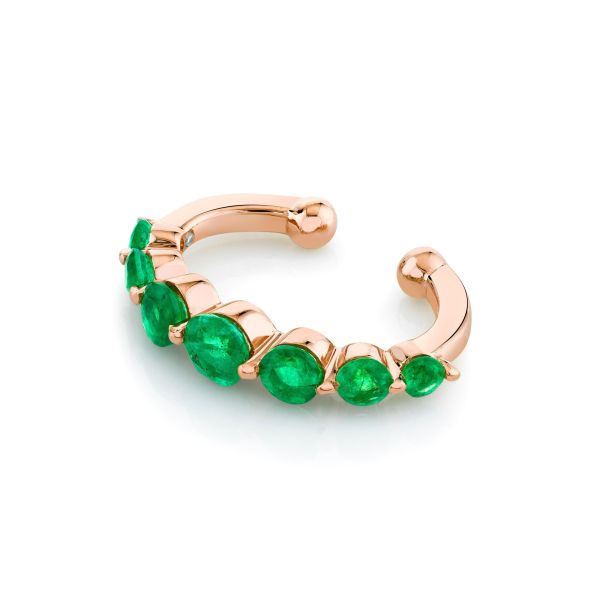 EMERALD GRADUAL ROUND EAR CUFF