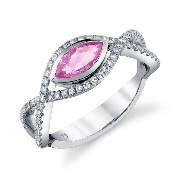 PINK SAPPHIRE MARQUISE PAVE VINE RING