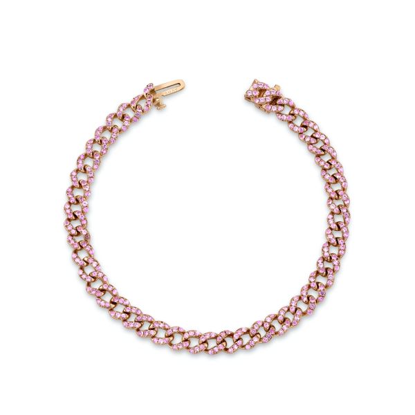 PINK SAPPHIRE PAVE MINI LINK BRACELET