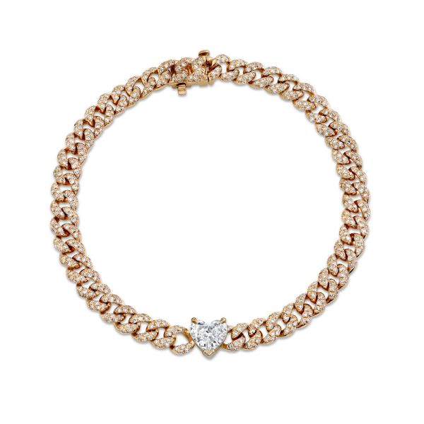 DIAMOND HEART MINI LINK BRACELET