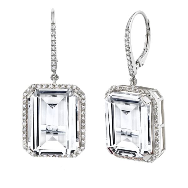 WHITE TOPAZ PORTRAIT EARRINGS