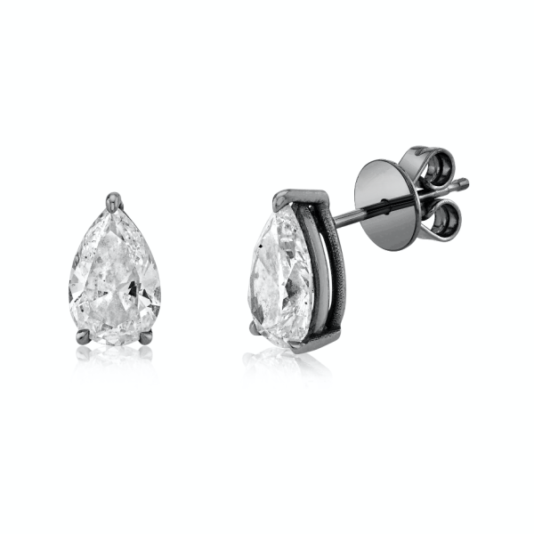 LARGE DIAMOND PEAR SOLITAIRE STUDS