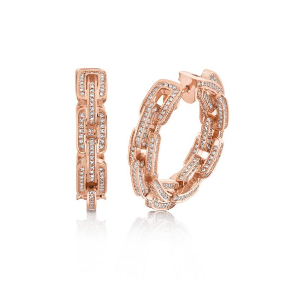 DIAMOND DECO LINK HOOPS